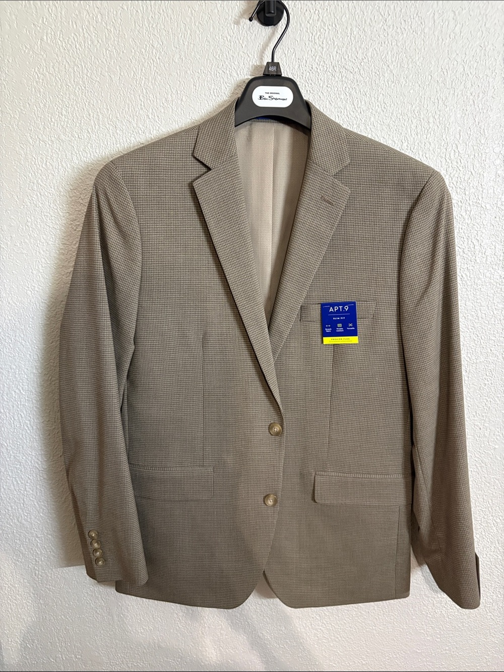 Apt. 9 Men’s Tan Micro‑Houndstooth Sport Coat